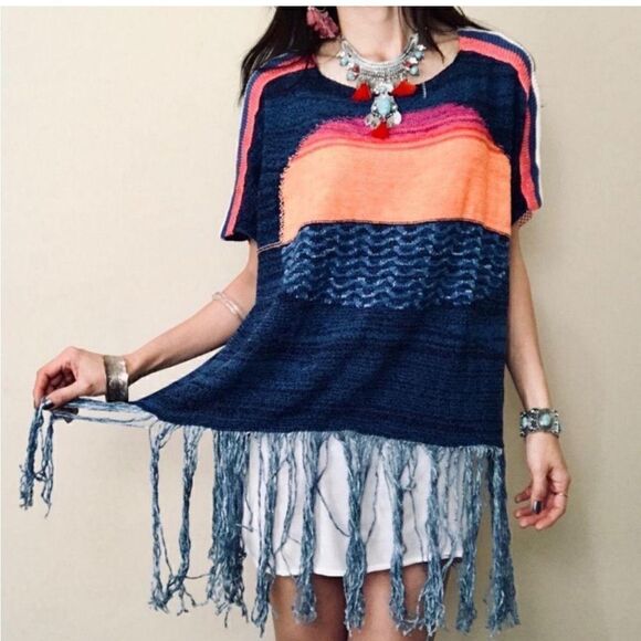 Free People sunset fringe sweater - Picture 3 of 6